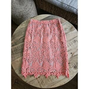 Alice + Olivia Coral Lace Pencil Skirt